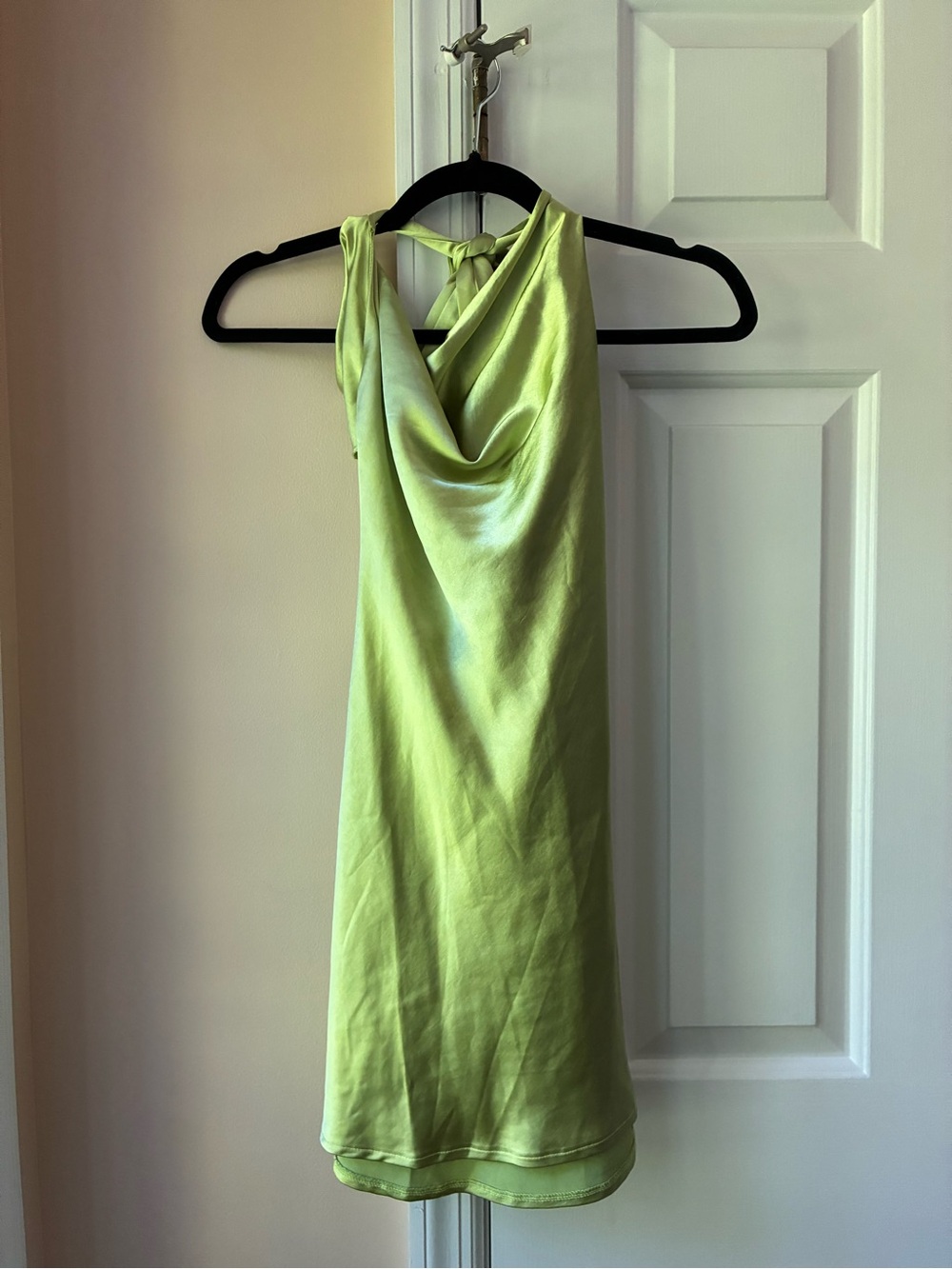 Light Green Cowl Neck Slip Dress